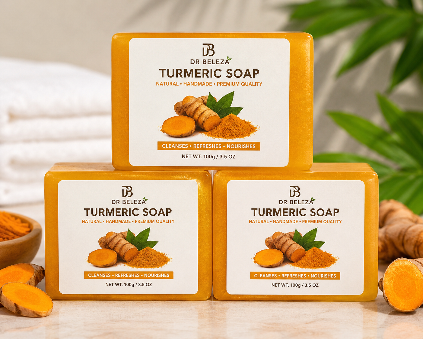 6pcs Natural Turmeric Soap Bars